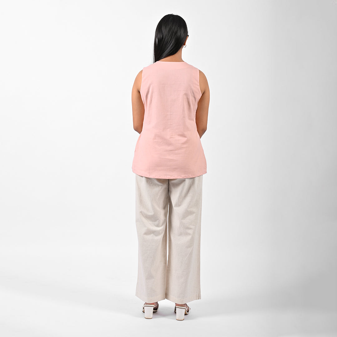 Blush Pink Pleat Tank Top