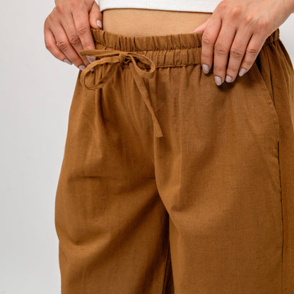 Raw's Relaxed Wide Leg Pants (Brown)