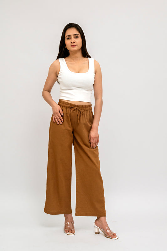 Raw's Relaxed Wide Leg Pants (Brown)