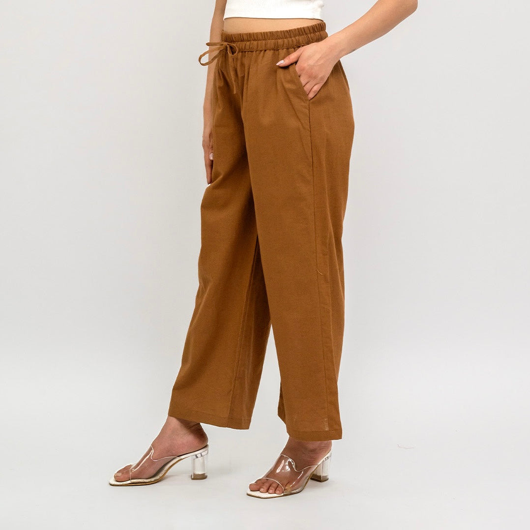 Raw's Relaxed Wide Leg Pants (Brown)
