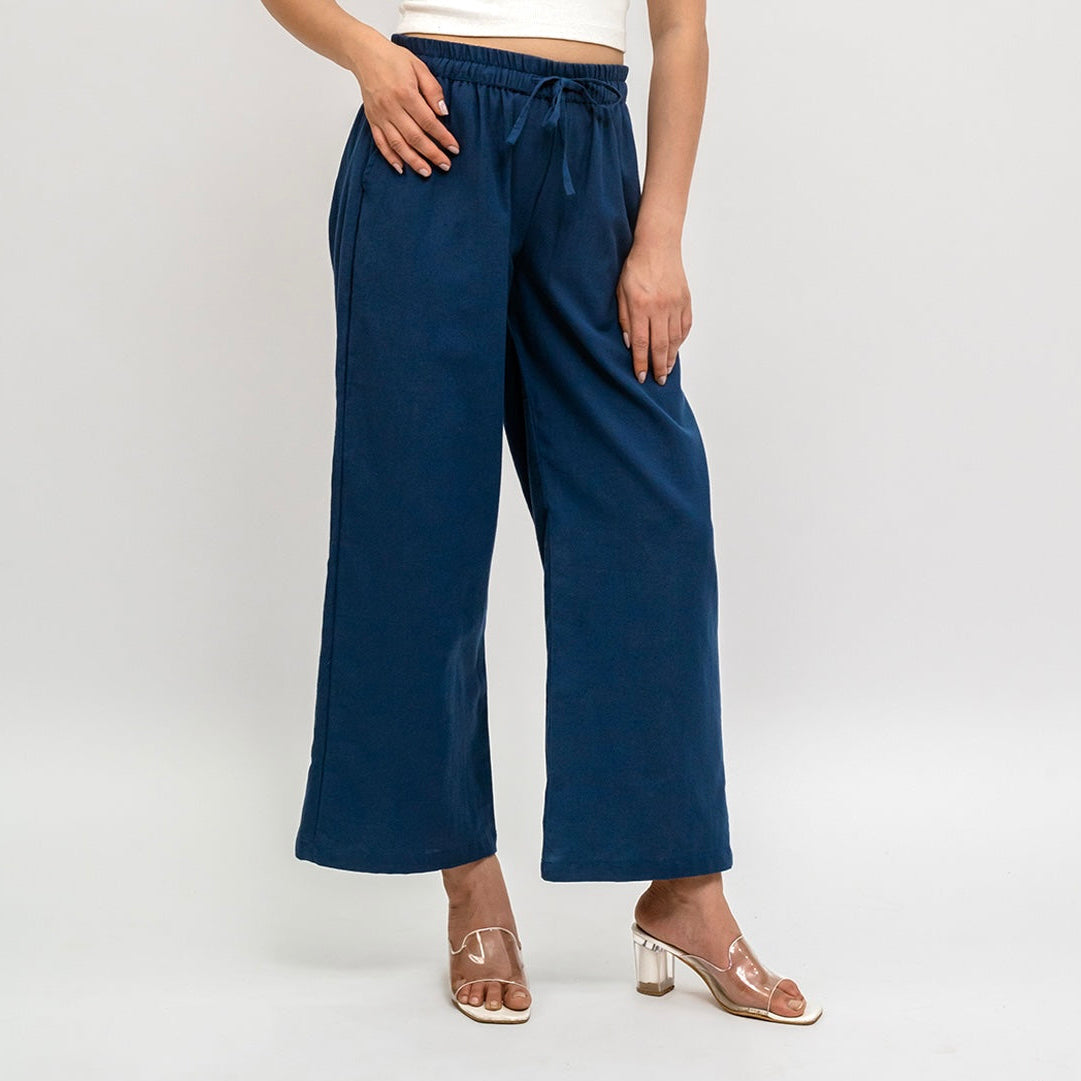 Raw's Relaxed Wide Leg Pants (Denim blue )