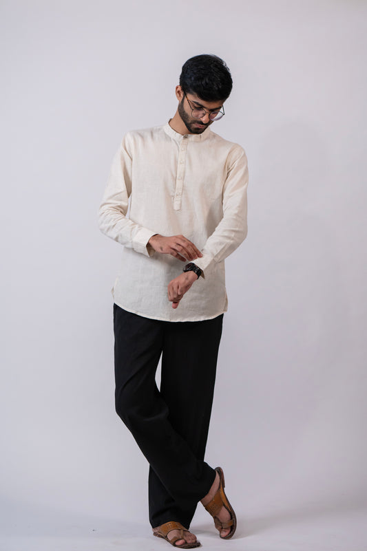 RAW'S  BLACK RELAXED STRAIGHT-FIT PANT