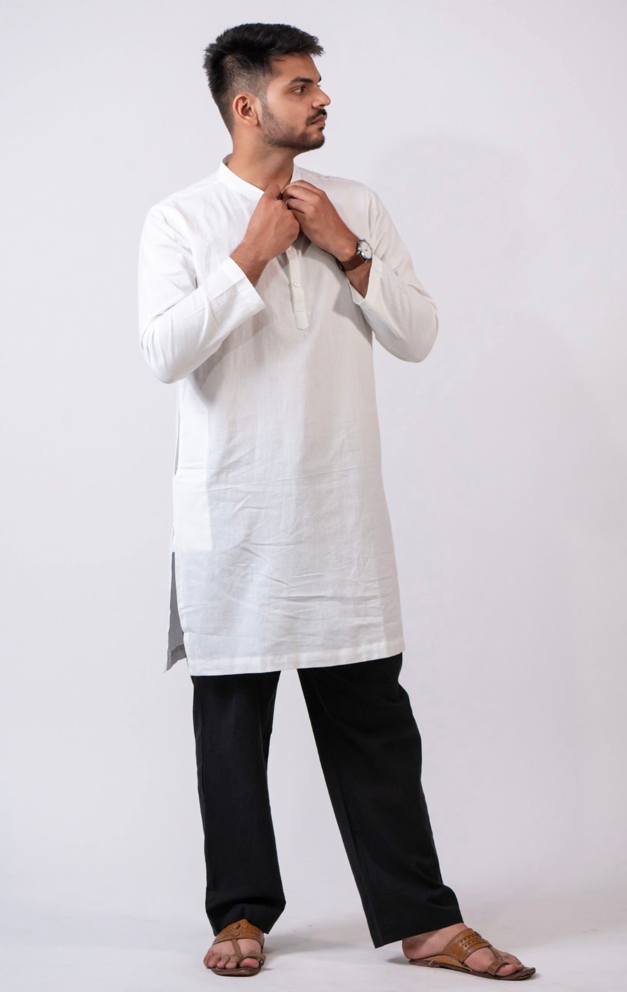 RAW'S WHITE LONG KURTA