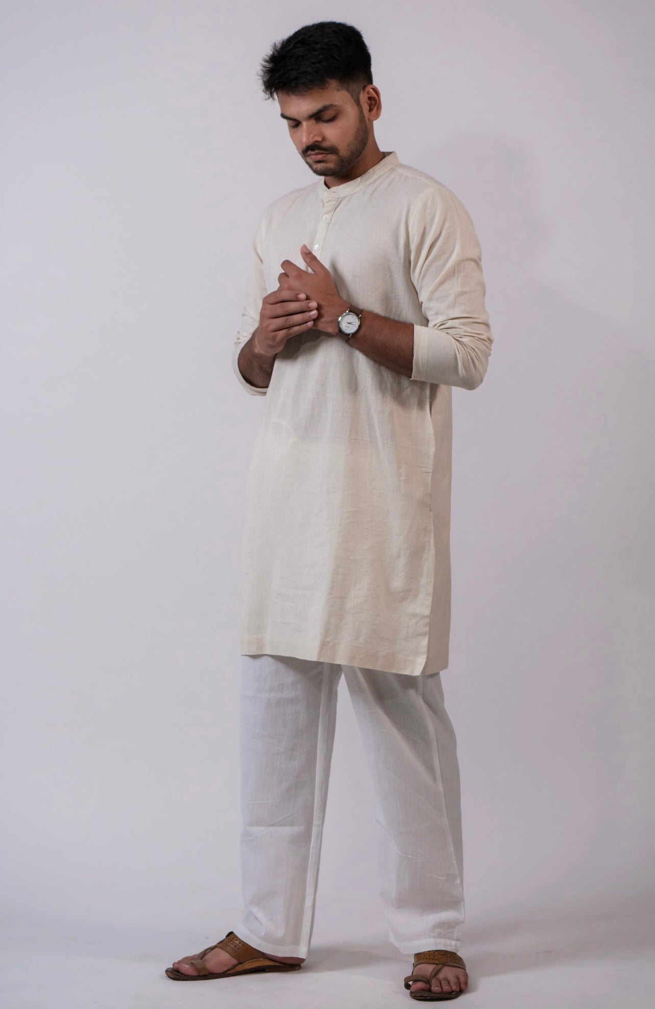 RAW'S IVORY LONG KURTA