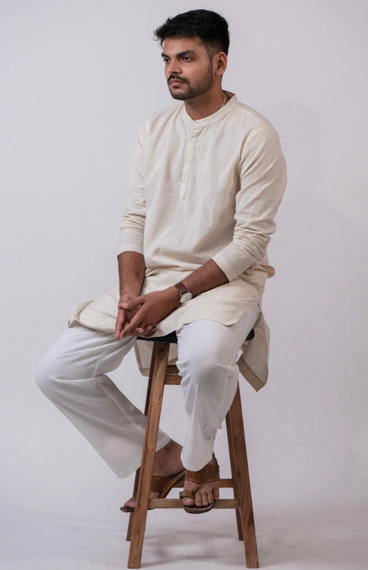 RAW'S IVORY LONG KURTA