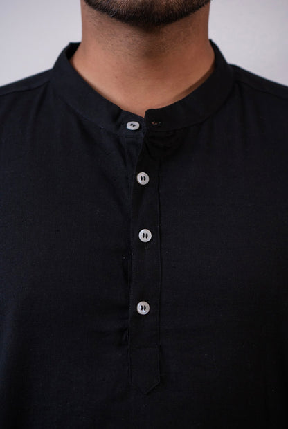 RAW'S BLACK LONG KURTA