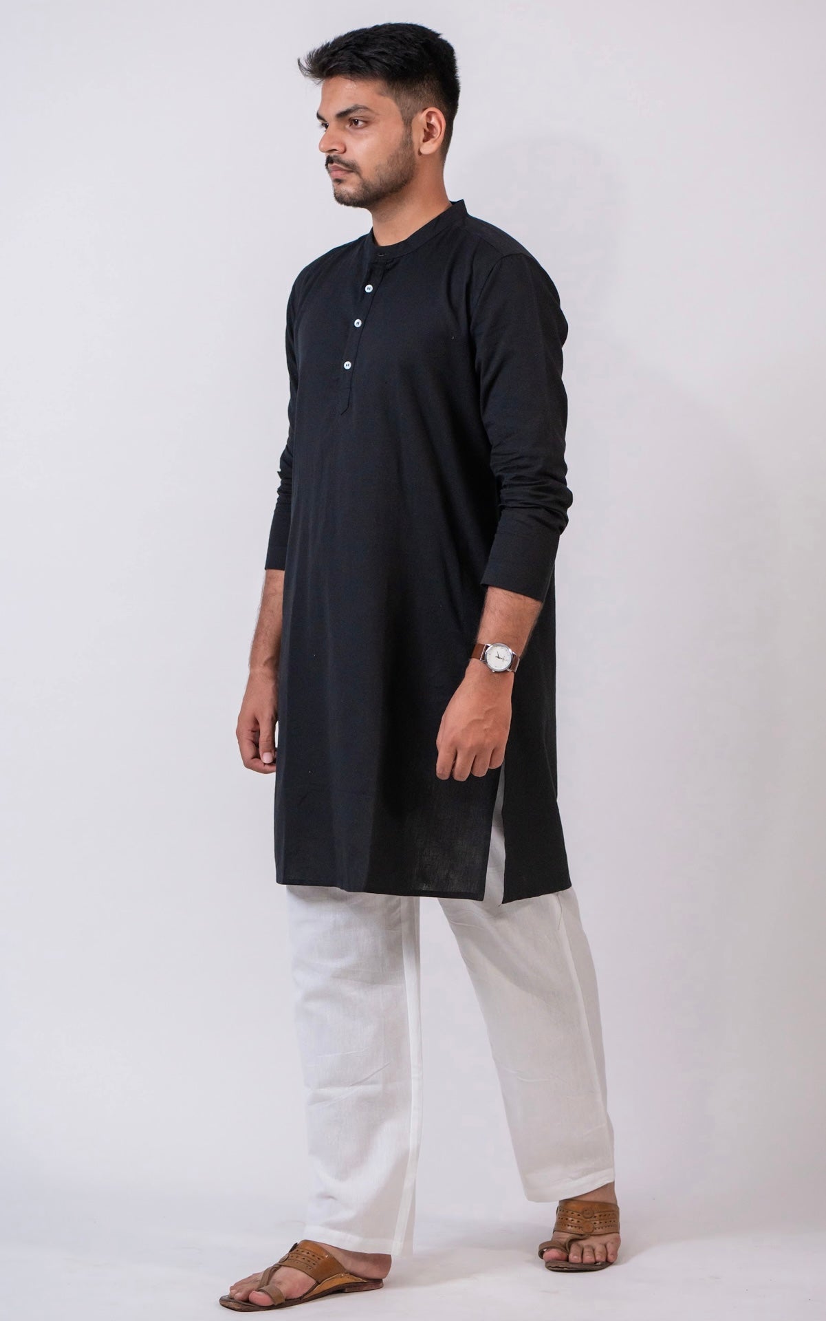 RAW'S BLACK LONG KURTA