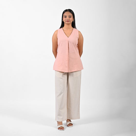 Blush Pink Pleat Tank Top