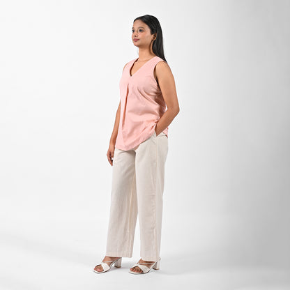Blush Pink Pleat Tank Top