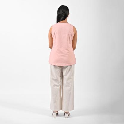 Blush Pink Pleat Tank Top